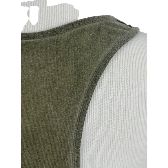 Free People We The Free Olive Green Distressed Strappy Tank Top - Picture 10 of 16